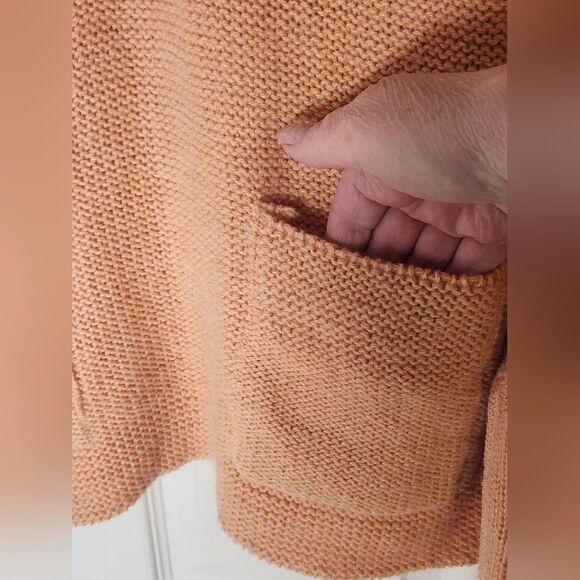 Vintage Sears 38 Coral Knit Longsleeve Pockets WOOL MOHAIR Blend Women's Sweater - Picture 4 of 10